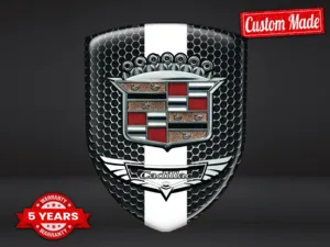 Cadillac Sticker Silicone Course Bombé Style Logo Sport ST